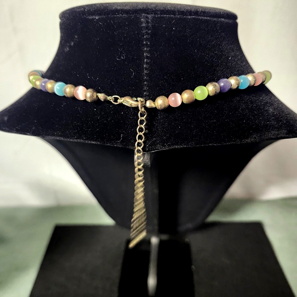 Pretty Choker Minimalist Rainbow Stone Necklace - Picture 2 of 2